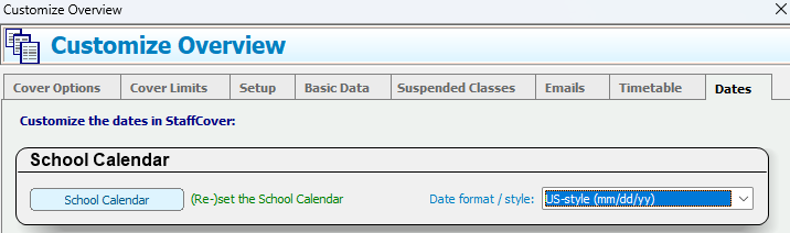 Suspending classes in StaffCover - TimeTabler